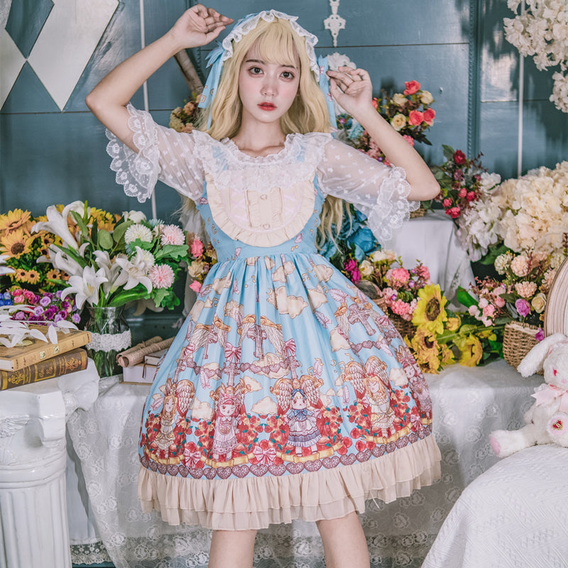 Niu Niu - Plus Size Lolita Shirt Lace Mesh Blouse