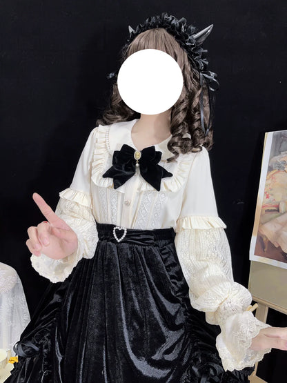 DMFS Lolita - Vintage Lolita Mutton Leg Sleeve Blouse Doll Collar Shirt