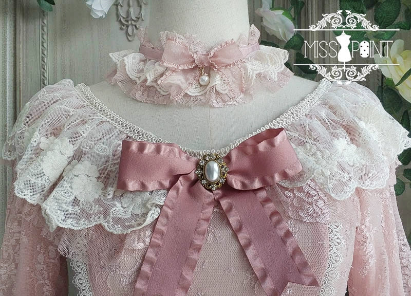 Miss Point - Dawn Girl - Reto Elegant lolita OP Dress Lace Long Sleeve