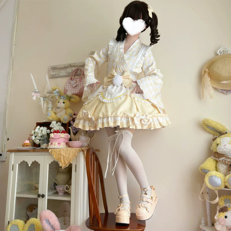 Hanguliang - Kawaii Lolita OP Dress Maid Lolita Summer Dress