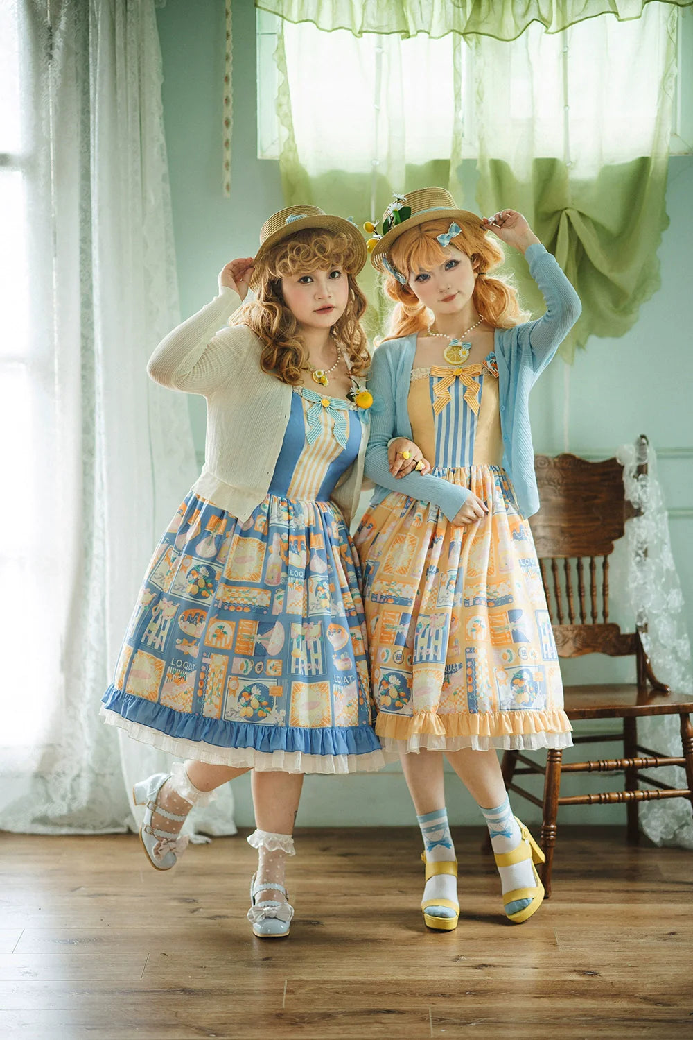 Miss Point - Daisy Lemon - Daily Lolita Lemon Print JSK Customized