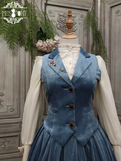 Miss Point - Rose Doll - Retro Lolita Vest Velvet Lolita Waistcoat