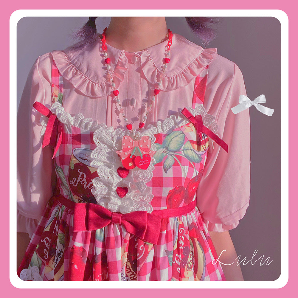 Halloween Alice - Sweet Cherry Lolita Plastic Necklace Ring