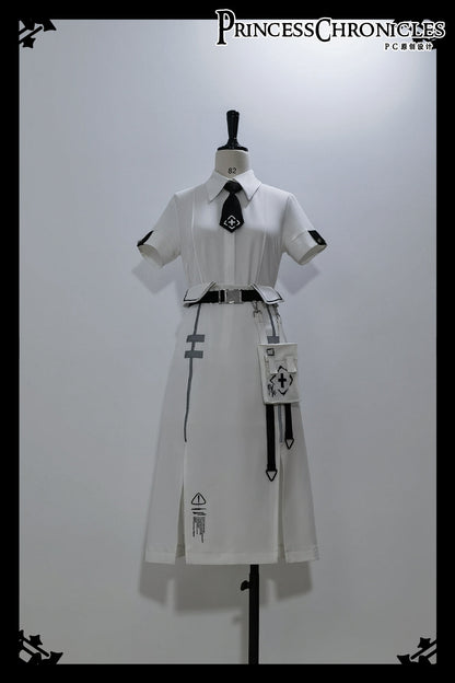 Princess Chronicles - Dry sea and Ashlar - Techwear-inspired White Cloak Set