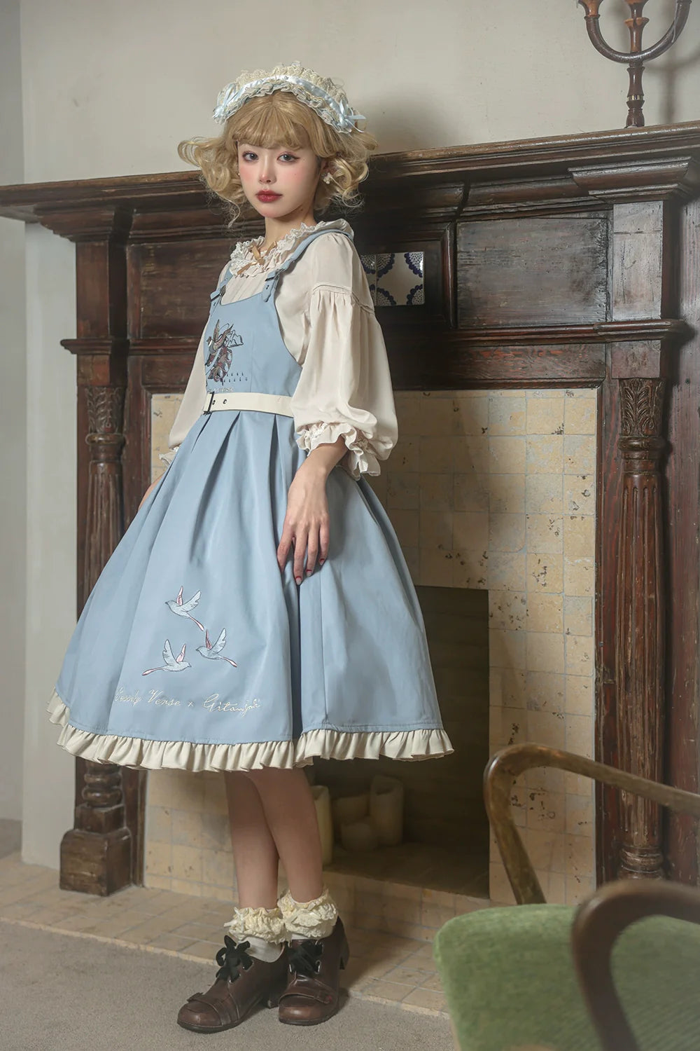 EESSILY - Flying Bird - Plus Size Elegant Lolita JSK Dress With Bird Embroidery