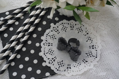 Cat Tea Party - Sweet Lolita Bow Ring and Necklace