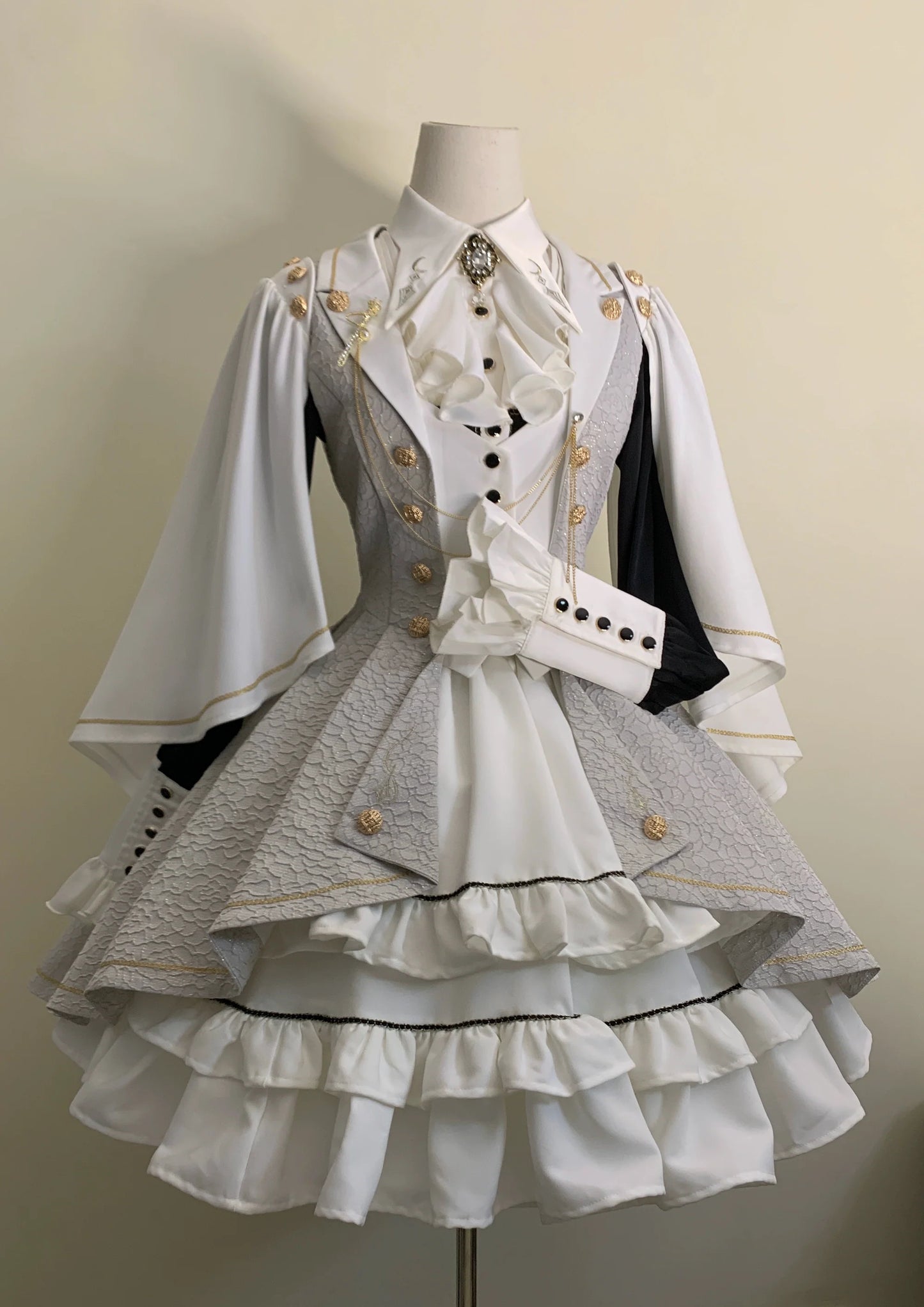 SilentMars - Law of the Fallen Moon - Retro Lolita Vest Coat Suit Knight Style Skirt
