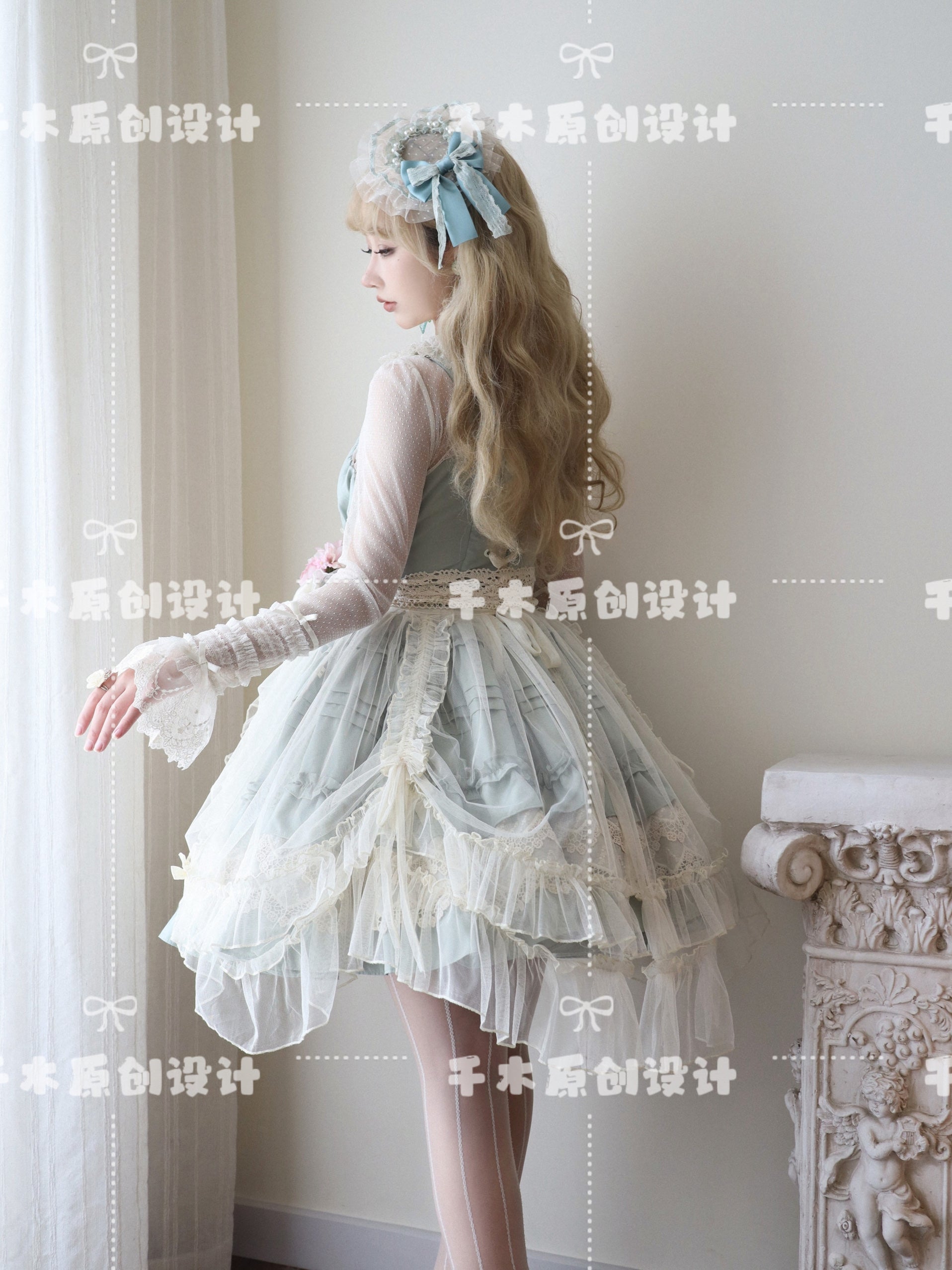 Qianmu - Vivian - Sweet Lolita JSK Doll Lolita Tiered Ruffles Dress