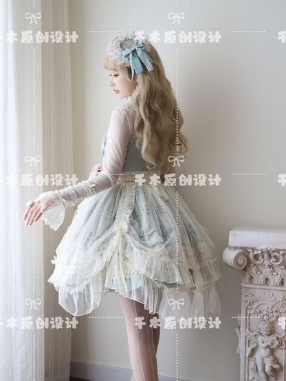 Qianmu - Vivian - Sweet Lolita JSK Doll Lolita Tiered Ruffles Dress