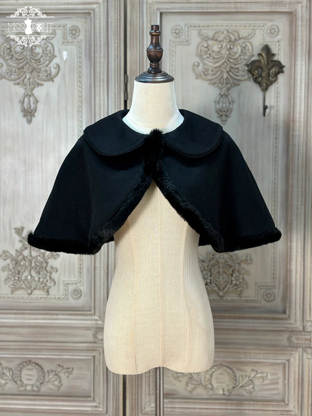 Miss Point - Classical Chocolate - Winter Classic Lolita Cape with Sweet Perter-pan Collar
