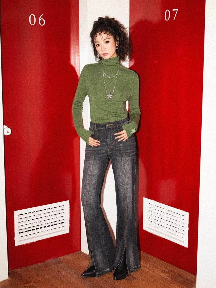 Turtleneck wool knit【s0000010369】