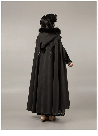 With PUJI - Letter and Poetry ﾂｷ Raven's Night Song - Gothic Lolita Black Cloak