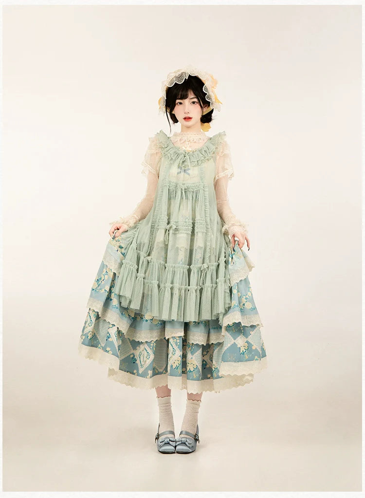 With PUJI - Letters and Poetry - Classic Lolita Tulle Over-Skirt for Summer