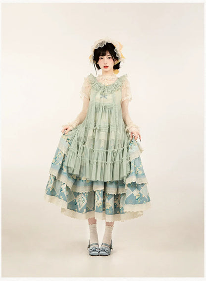 With PUJI - Letters and Poetry - Classic Lolita Tulle Over-Skirt for Summer