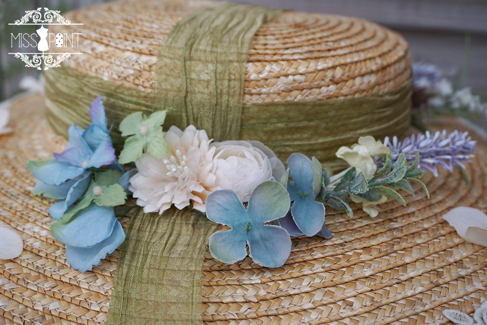 Miss point - Sally's Garden - Country Lolita Straw Top Hat