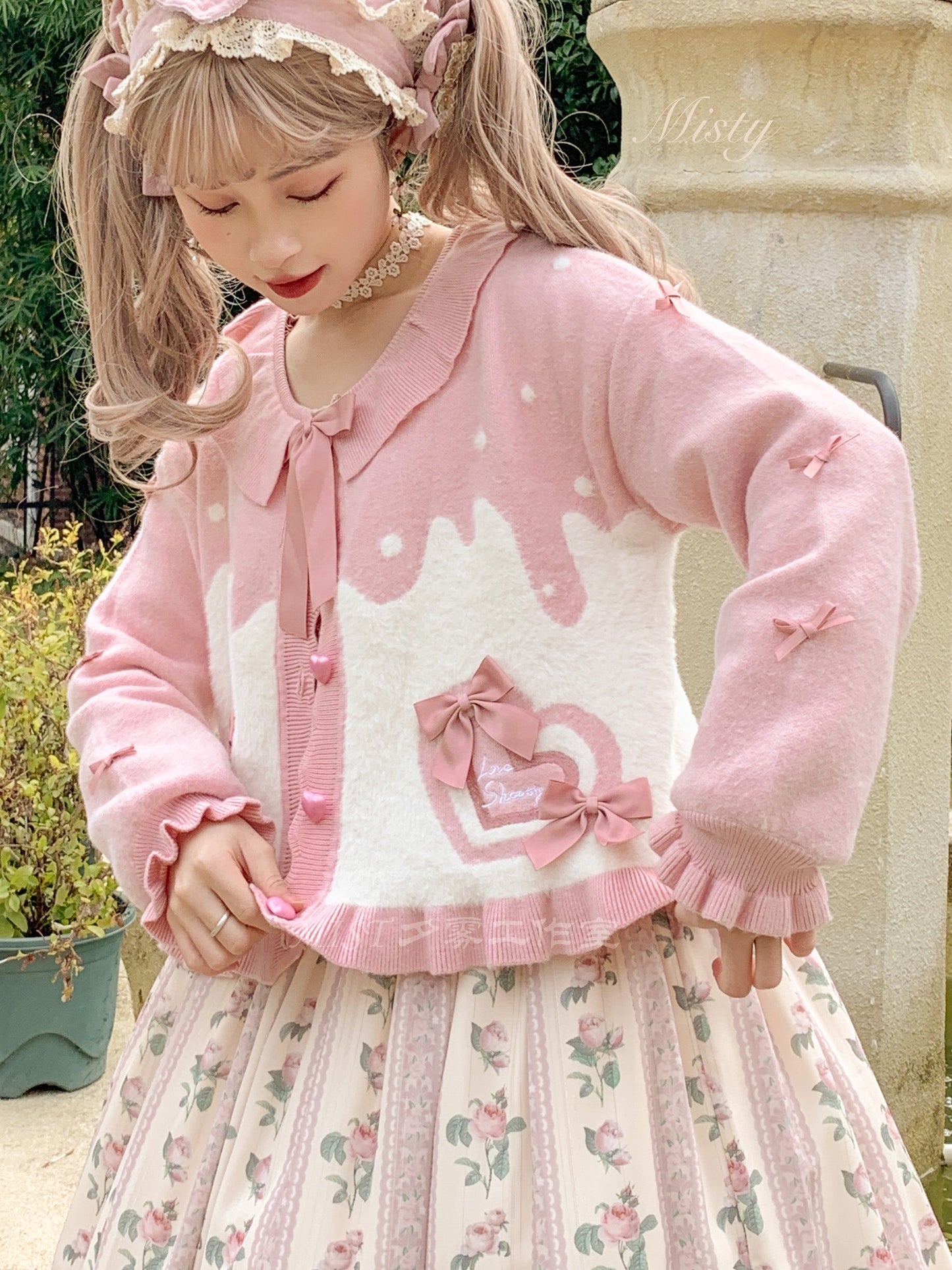 MIST - Beating Heart - Sweet Lolita Thick Sweater Coat Puff Sleeve