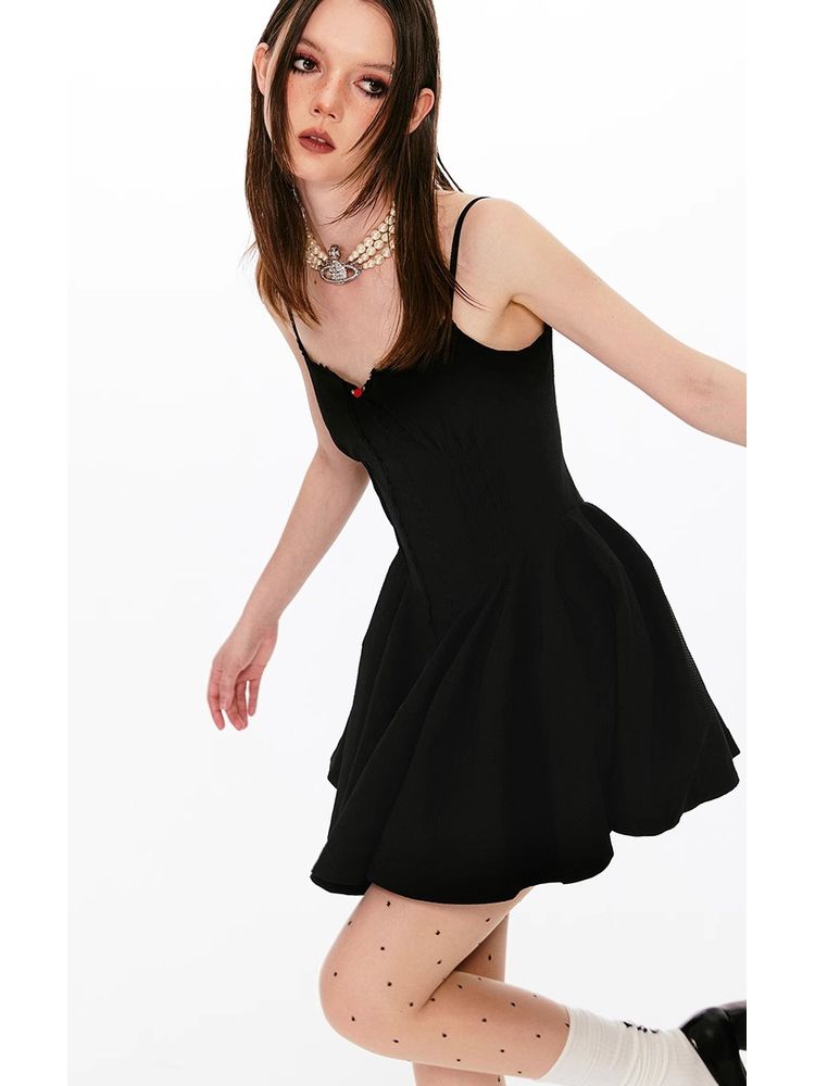 A-line suspender dress【s0000008427】