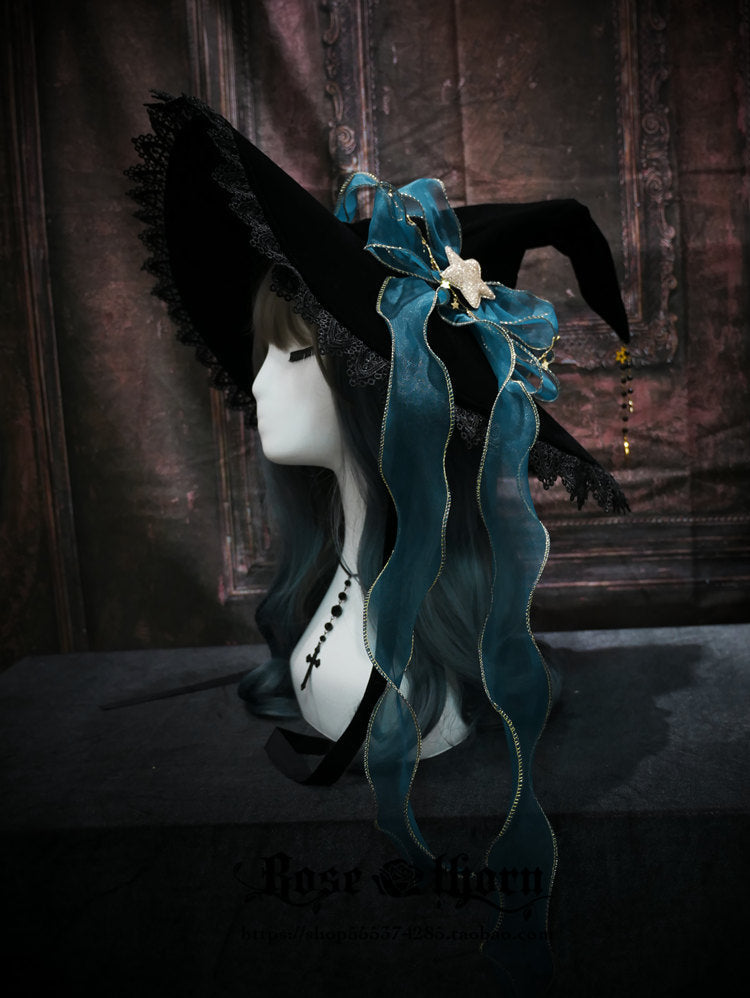 Rose Thorn - Twinkle Veil Lolita Halloween Witch Hat