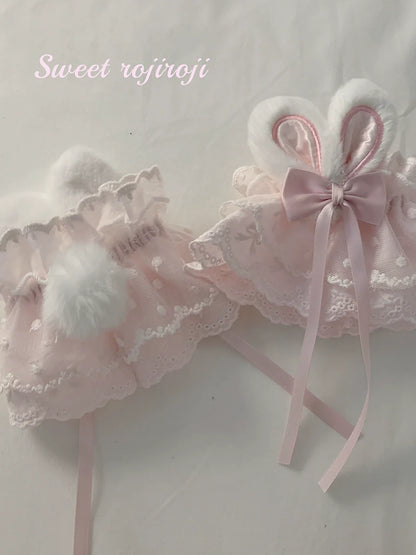 Roji roji - Cute Lolita Bunny Ears Cuffs Lace Summer Butterfly Hand Sleeves