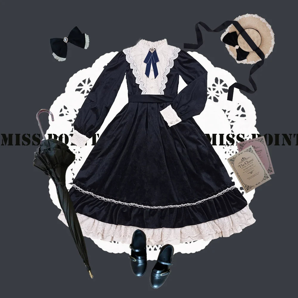 Miss Point - Customized Lolita Dress Vintage Elegant Velvet OP Dress