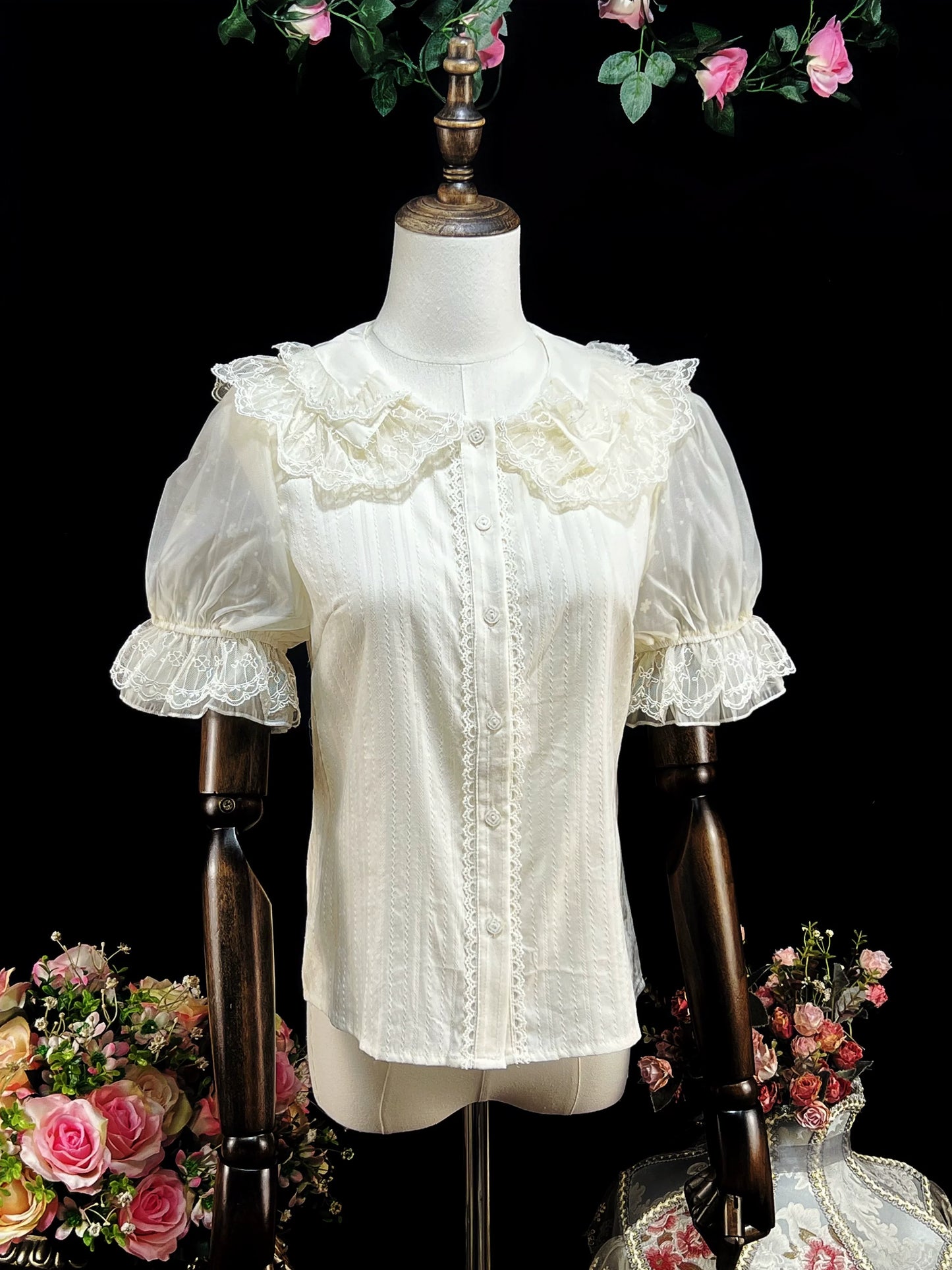 DMFS - Sweet Lolita Shirt Cotton Lolita Blouse Doll Collar