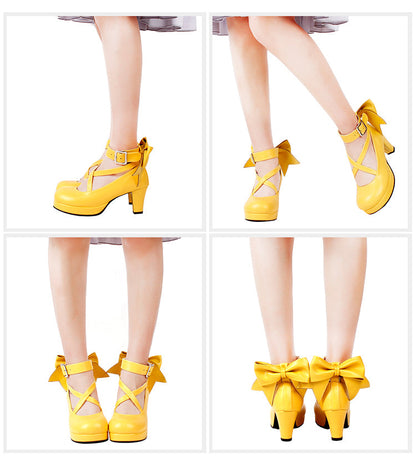 Angelic imprint - Elegant Lolita Shoes Princess Bowknot Lolita Heels Shoes