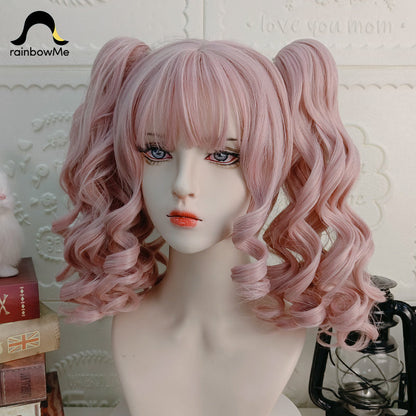 RainbowMe - Sweet Lolita Wig Long Curly Ponytail Multicolor