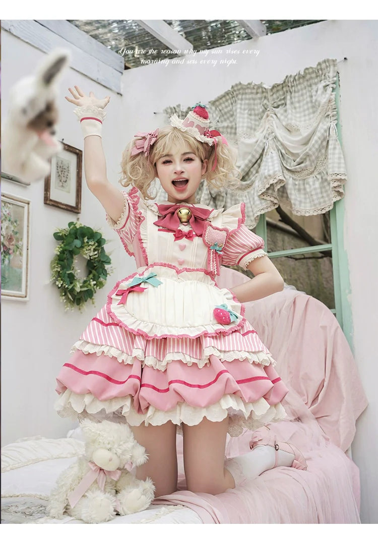 Sakurahime - Berry Bubble - Cute Lolita OP Dress Two Kawaii Styles