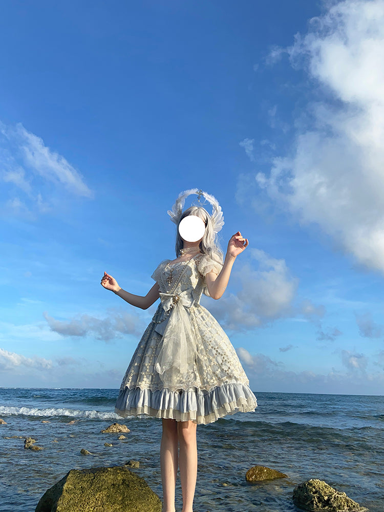 Lingxi Lolita - Greek Style Vintage Handmade Bead Lolita Dress