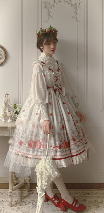 Bodhi Lolita - Strawberry Fruit Tea SP - Apricot Sweet Lolita Jumper Dress