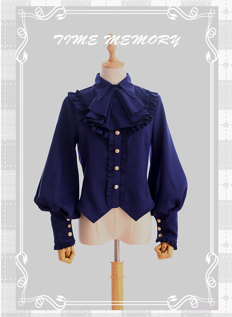 Time Memory - Elegant Lolita Slim Fit Mutton Sleeve Blouse