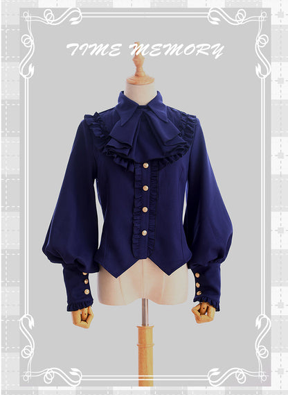 Time Memory - Elegant Lolita Slim Fit Mutton Sleeve Blouse