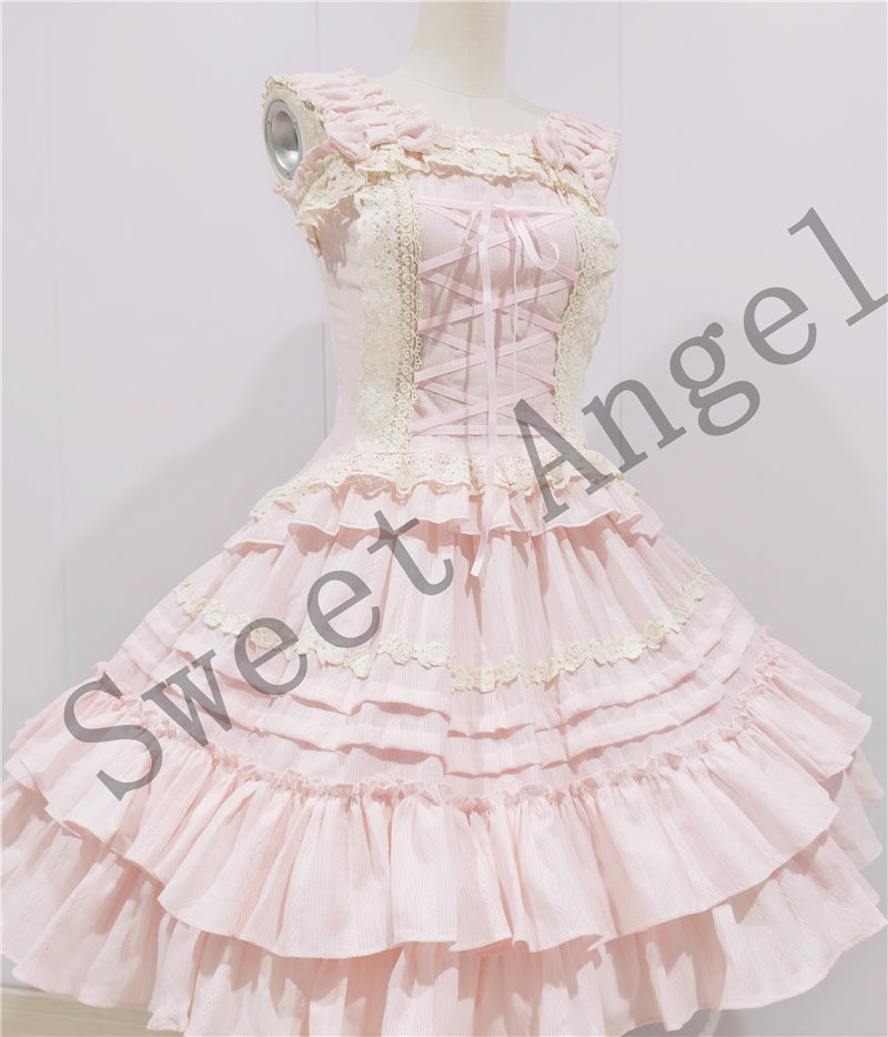 Sweet Angel - Balletcore Sweet Lolita Pink Dress Set