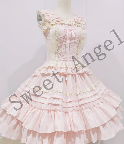Sweet Angel - Balletcore Sweet Lolita Pink Dress Set