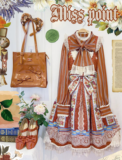 Miss Point - Chocolate Daily Light Sweet Stripe Lolita Blouse