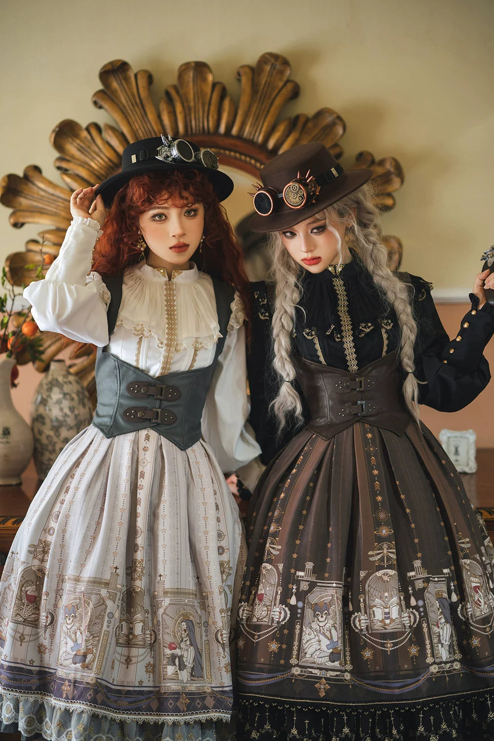 Miss Point - Demon Hunting Notes - Fishbone Gothic Lolita Skirt