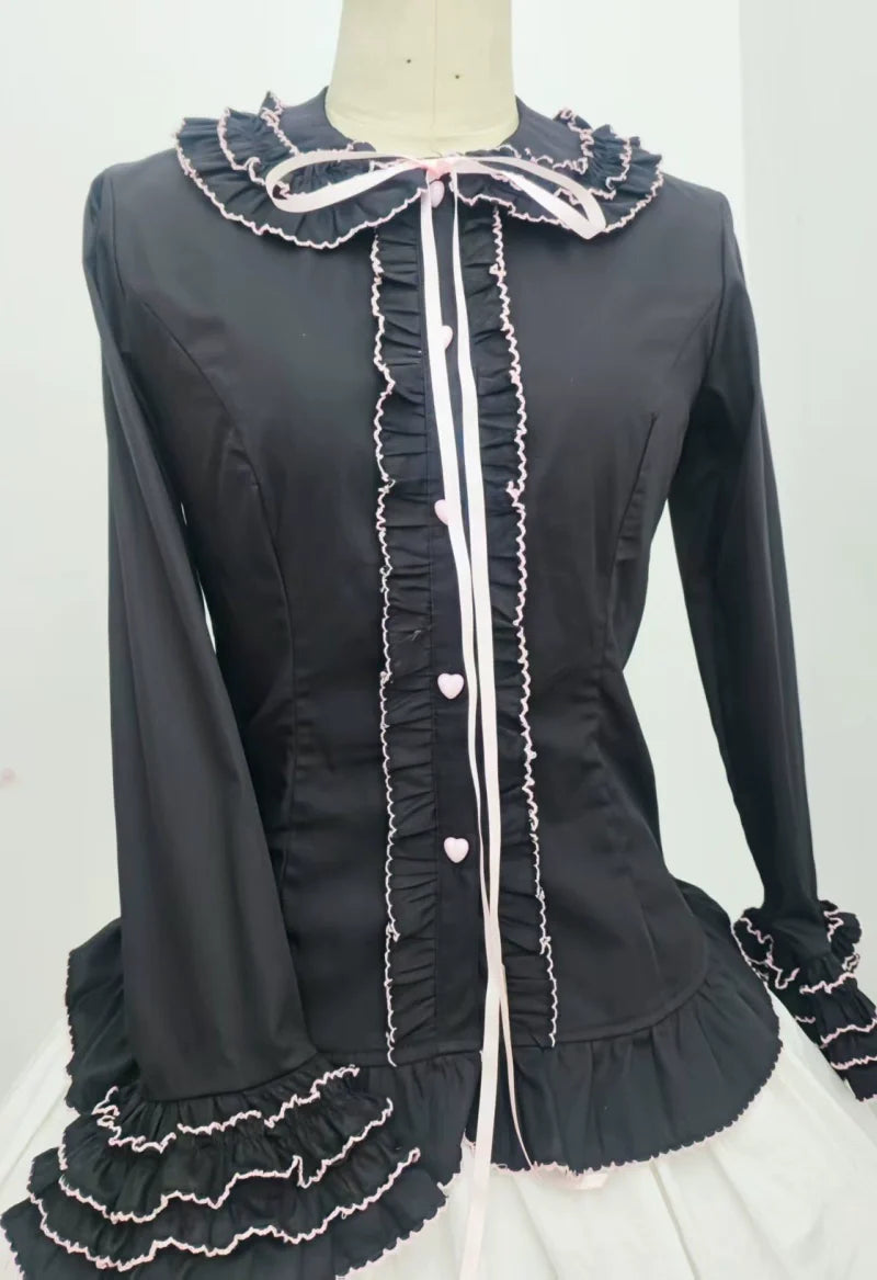 Sweet Angel - Cotton Sweet Lolita Shirt, Flared Cuffs