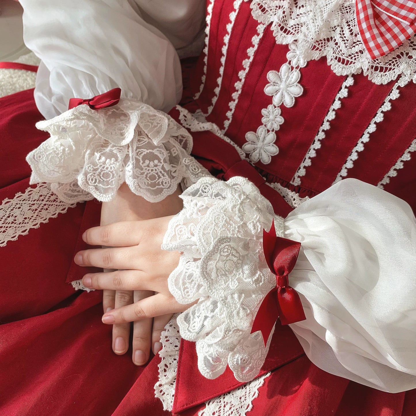 Flower Banquet - Sweet Lolita Blouse Embroidered Shirt with Long Sleeve