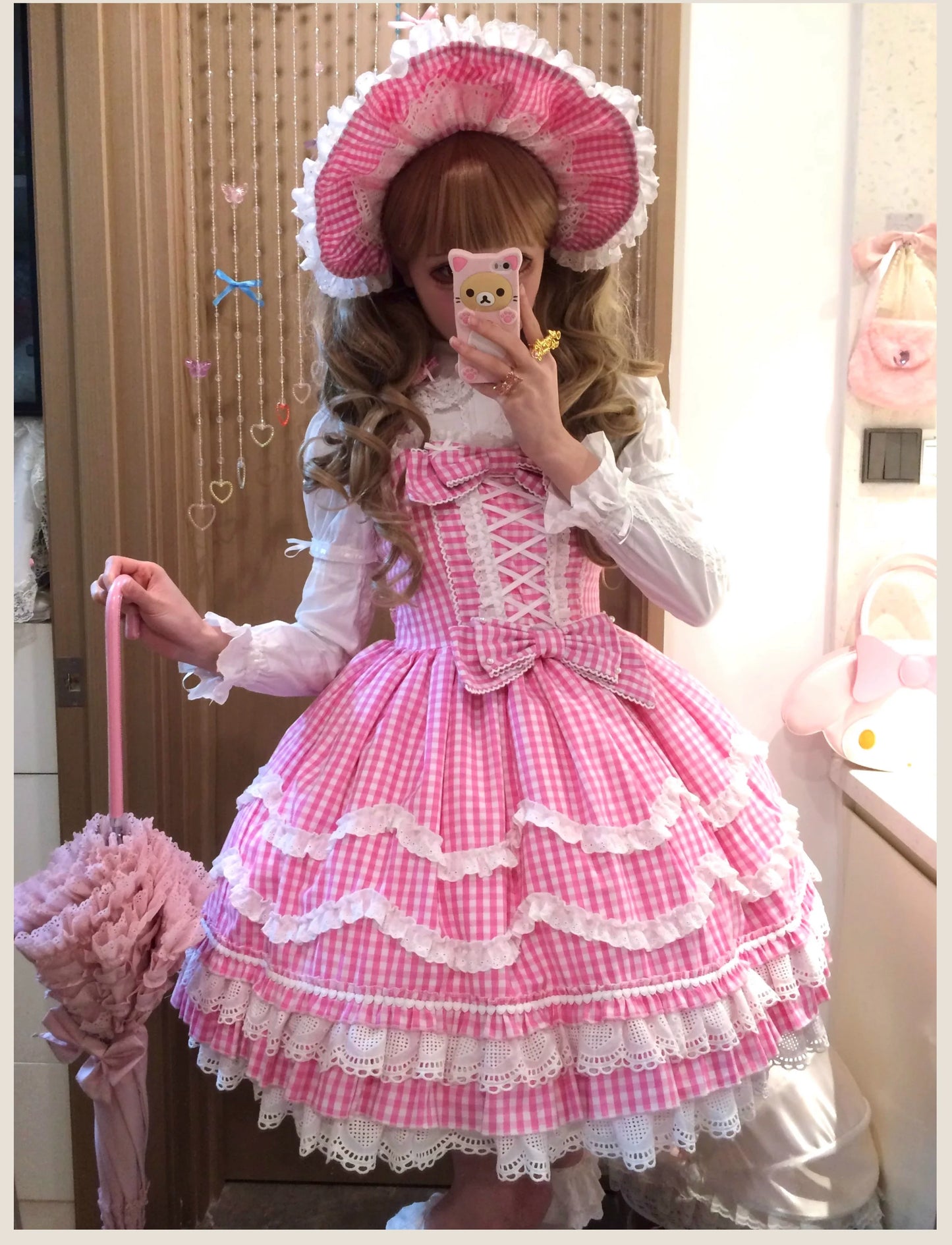 TaTaTa Lolita - Plaid Baileys - Old School Lolita Pink Plaid JSK