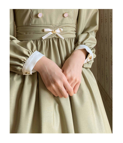 EESSILY - The Spring of Champs Elysees - Elegant Lolita Floral Embroidered OP