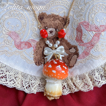 Bear Doll - Handcraft Kawaii Lolita Mushroom Necklace