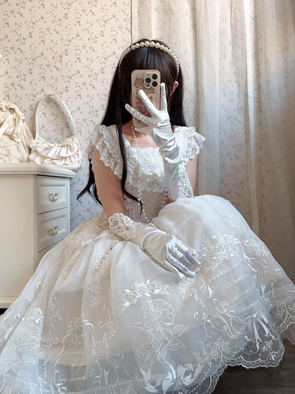 AuroraBorealis - Moonshadow - Gorgeous Wedding Lolita Dress Set Embroidered JSK SK and Bodice