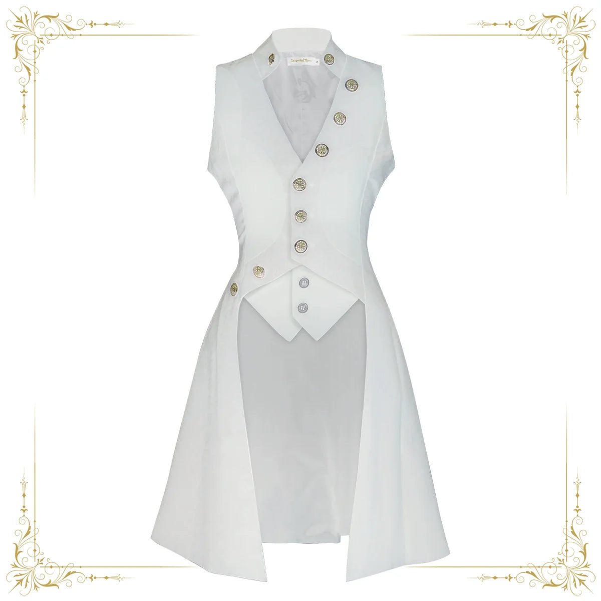 Immortal Thorn - Forever Night Poem - Ouji Lolita Long Vest, Short Front