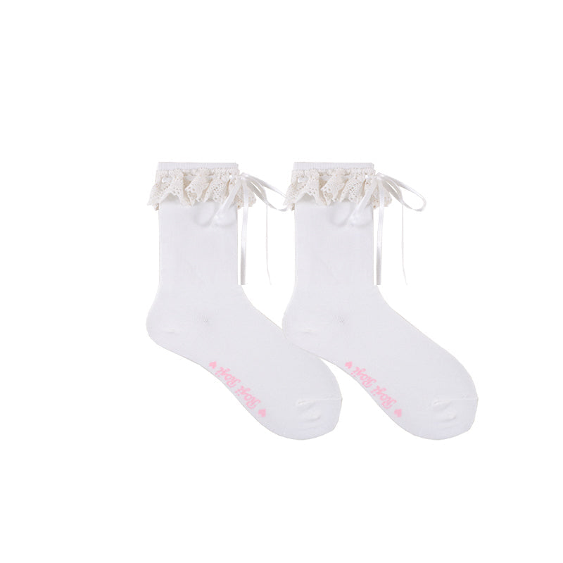 Roji Roji - Isabella - Sweet Lolita Lace Mid-Calf Socks Multicolors