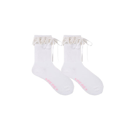Roji Roji - Isabella - Sweet Lolita Lace Mid-Calf Socks Multicolors