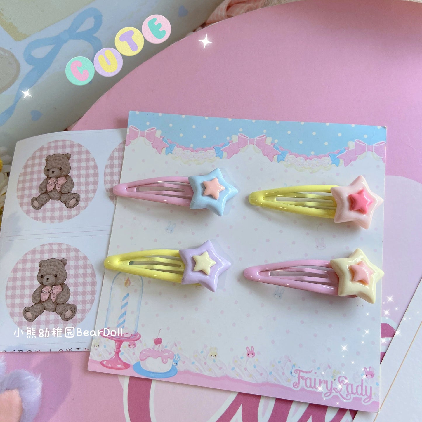 Bear Doll - Kawaii Lolita Hair Pin Adult Children Hello Kitty Hair Clip