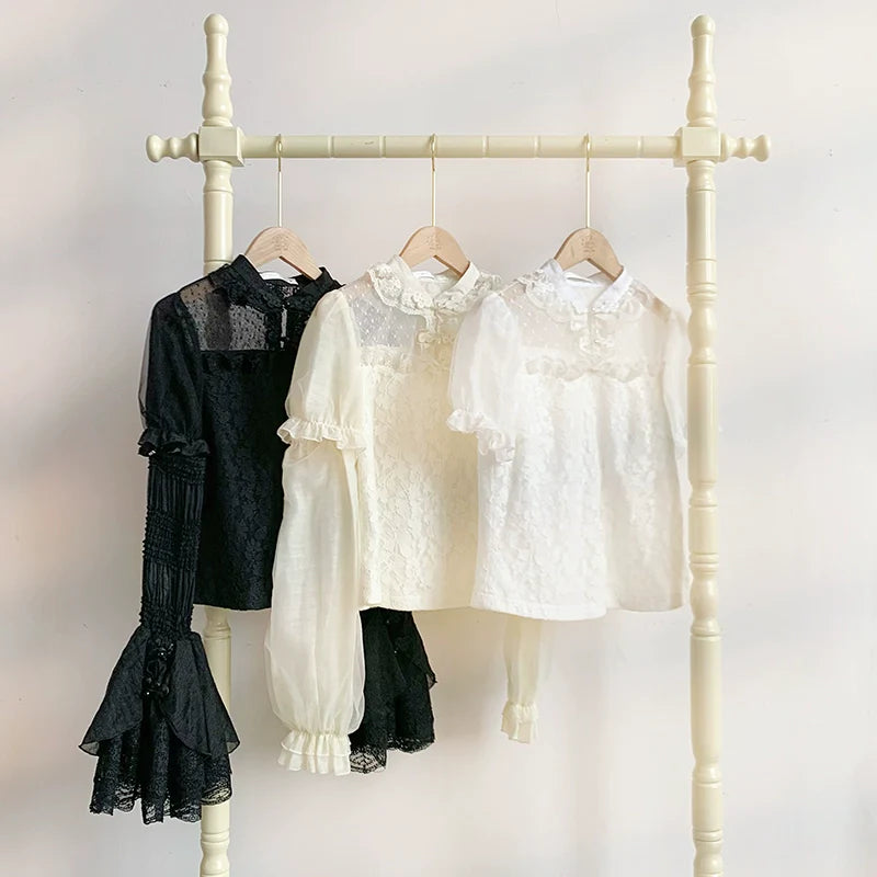 With PUJI - Moon Gauze - Qi Lolita Blouse Chinese Style Shirt