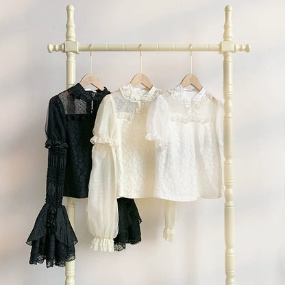 With PUJI - Moon Gauze - Qi Lolita Blouse Chinese Style Shirt