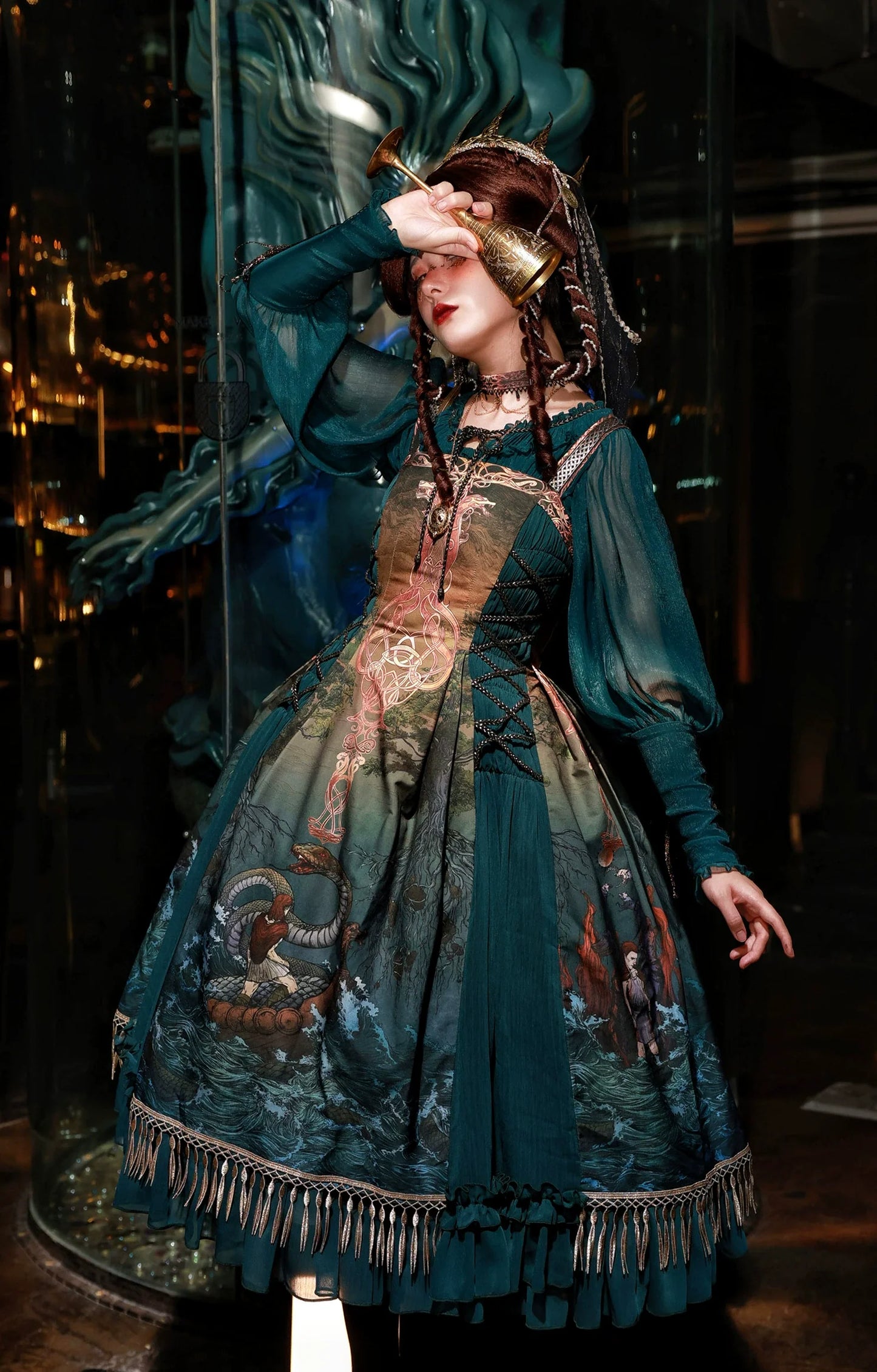 FunCcino - Ragnarok - Nordic Style Loki Lolita JSK SK Dress