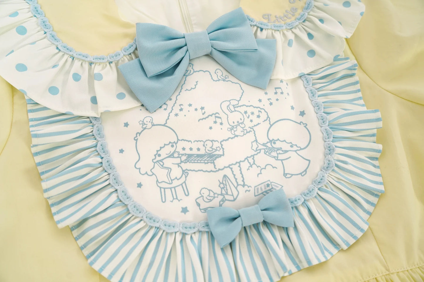 Vcastle - Sweet Lolita OP Dress Splicing Sleeve Apron Dot Print Dress